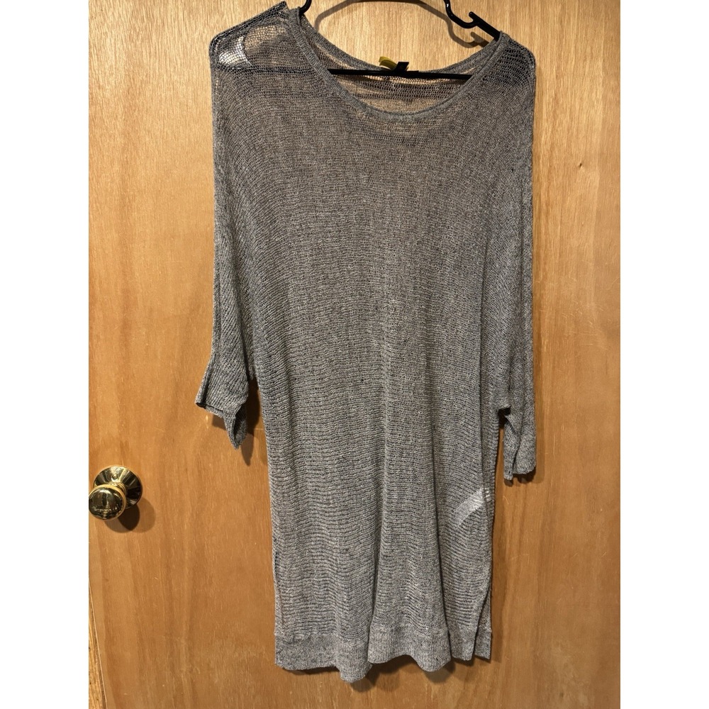 Eileen Fisher Open Knit Tunic Scoop Neck Linen Italian Womens XL (R1)